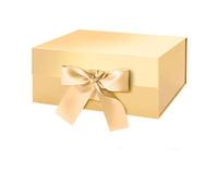 Caja plegable con cierre magnético y cinta, 10 unidades, tapa, for bodas, for envolver regalos o pedir a damas de honor(Gold,23x17x7cm(9x7x3in))