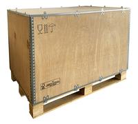 Caja plegable de madera, con listones, acceso inferior por 2 y 4 lados, L x A x H 1180 x 780 x 750 mm, a partir de 1 unid.