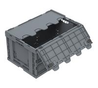 Caja plegable de material reciclado regenerado con tapa