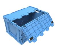 Caja plegable de polipropileno capacidad 60 l, con tapa de bisagra