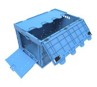 Caja plegable de polipropileno capacidad 65 l, cerrado con trampilla de extracción frontal