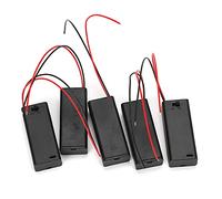 Caja Portapilas para 2 Pilas AAA con Cubierta, Interruptor de Encendido y Apagado para Diversas Aplicaciones Electrónicas, Material Plástico Aislado, Negro (AAA2)