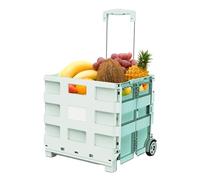 Caja portátil con ruedas, carrito de comestibles resistente con ruedas, nizer plegable para camping, lavandería, playa, viajes y aeropuerto, carrito multiusos para un fácil transporte