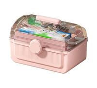Caja portátil para manualidades y organizador de medicamentos, ideal para almacenamiento en el hogar y la cocina, caja versátil con asa para un fácil transporte, perfecta para suministros de arte y