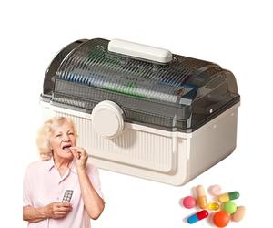 Caja portátil para manualidades y organizador de medicamentos, ideal para almacenamiento en el hogar y la cocina, caja versátil con asa para un fácil transporte, perfecta para suministros de arte y