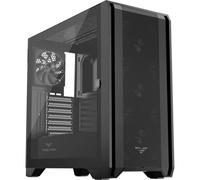 PREYON Nest Windy Caja PC Gaming - Torre ATX con 4 Ventiladores de 120 mm, Panel de Vidrio Templado, Frente de Malla, Filtros de Polvo, USB-C, Compatible con ATX/Micro-ATX/Mini-ITX