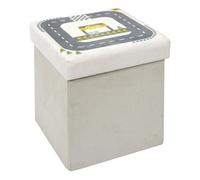 Caja-puf plegable circuito 30x30x30 cm gris claro