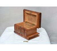 Caja Puzzle de Madera de Enebro con Cerradura Oculta, Cofre Secreto Rompecabezas en 5 Pasos, Marrón y Negro, 15x10 cm, Tema Misterio (10x10cm)