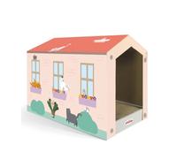 Record - Rascador para Gatos - Estructura de cartón - Simpática casita pequeña - Dimensiones: 48,5 x 25 x 34 cm - Contiene Catnip - Cama para Gatos