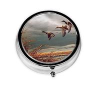 Caja redonda para caza de patos salvajes, bolsillo de 2.0 x 2 x 0.7 pulgadas, organizador de medicamentos, bolsillo para bolso, regalo de viaje, práctico y a la moda.