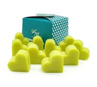 Caja regalo 10 jabones aromáticos en forma de corazón - Regalo original y versátil para sorprender en cualquier ocasión - Elaborados con glicerina vegetal - Aroma: Té verde