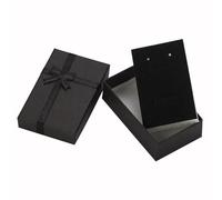 Caja Regalo 3 uds Cajas de Regalo de papel 5 * 8 * 2,5 cm for embalaje de joyería anillo pendientes soporte for collar exhibición Navidad boda(With black sponge)