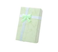 Caja Regalo 3 uds Cajas de Regalo de papel 5 * 8 * 2,5 cm for embalaje de joyería anillo pendientes soporte for collar exhibición Navidad boda(Light Green)