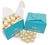 Caja regalo 40 Perlas de baño con aroma a Coco - Con aceite de soja - Hidratante y aromática - Hidrata, suaviza y perfuma la piel - Forma bola