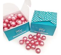Caja regalo 40 Perlas de baño con aroma a Rosas - Con aceite de soja - Hidratante y aromática - Hidrata, suaviza y perfuma la piel - Forma bola