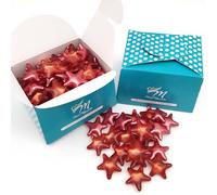 Caja regalo 70 Perlas de baño con aroma a Fresa - Con aceite de soja - Hidratante y aromática - Hidrata, suaviza y perfuma la piel - Forma estrella