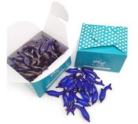 Caja regalo 70 Perlas de baño con aroma a Marino - Con aceite de soja - Hidratante y aromática - Hidrata, suaviza y perfuma la piel - Forma Delfín