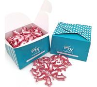 Caja regalo 70 Perlas de baño con aroma a Rosas - Con aceite de soja - Hidratante y aromática - Hidrata, suaviza y perfuma la piel - Forma cerdito