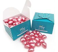 Caja regalo 70 Perlas de baño con aroma a Rosas - Con aceite de soja - Hidratante y aromática - Hidrata, suaviza y perfuma la piel - Forma corazón
