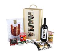 Caja Regalo Aperitivos Personalizada con Fotos MAMÁ Caja Regalo Día de la Madre Cumpleaños Aniversario (Vino Blanco)