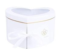 Caja Regalo Forma Corazón, Caja Baratija Forma Corazón, Cajas Regalo Cajón Giratorio Doble Capa, con Tapas, para Cumpleaños, Aniversario, Día de San Valentín (Blanco)
