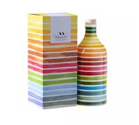 Caja regalo orcio de cerámica arco iris con aceite virgen extra de oliva muralla 500 ml