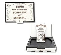 Caja Regalo Parque Warner Personalizada | Sorpresa Original para Anunciar Entrada Warner | Regalo Parque Warner Madrid Niños y Adultos | Modelo en Madera Blanco o Roble (Blanco, Personalizado)