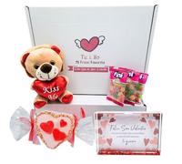 Caja Regalo San Valentin Hombre Regalo Original Mujer | Regalos Personalizados para Parejas | Mejor Regalo Mujer | Pack Regalo con Tarta de Chuches Regalo Personalizado Romántico Dia de los Enamorados