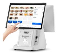 Caja registradora con doble pantalla táctil, caja registradora inteligente todo en uno, pantalla táctil doble de 15,6 pulgadas, para sistemas TPV de comercios minoristas, restaurantes 8G128G-80mm