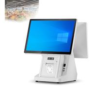 Caja Registradora con Pantalla Táctil Dual De 15,6 Pulgadas, Pos para Pequeñas Empresas, Impresora Térmica Incorporada De 58 Mm, Admite Más De 30 Idiomas, 8 GB De Ram, Ssd De 128 Gb/256 GB I5 128G