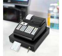 Caja registradora electrónica Comercial de 47 Llaves con Impresora térmica, Sistema POS automático de Pantalla led de 6 dígitos, para Tiendas minoristas, restaurantes, supermercados, gestión de Black