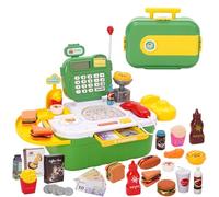 Caja registradora electrónica con escáner, con función de calculadora, Ruido de luz y Sonido y Muchos Accesorios, Caja de Juegos, Regalo para niñas y niños a Partir de 3 años (Verde)