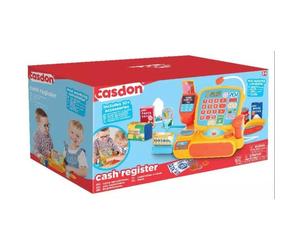 Caja registradora electrónica con micrófono y productos - 10 piezas