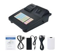 Caja registradora electrónica con teclado mecánico de 48 teclas e impresora térmica de 58 mm - Pantalla para empleados de 2,8 pulgadas y pantalla para clientes de 8 dígitos -