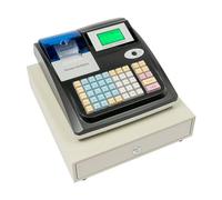 Caja registradora electrónica KumuJ Venta al por menor Sistema POS Cajón Sólido De Con 48 Teclas 40W Pantalla Digital Equipado para el Comercio, Caja registradora para Pequeñas Empresas