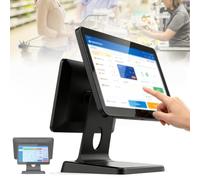 Caja registradora electrónica, Pantalla táctil LED de 15,6" Silver-8+128GB | Terminal de Punto de Venta con Pantalla Cliente, 8 GB RAM, 64GB/128 GB SSD, Sistemi TPV para Dueños Tiendas/Comerciantes