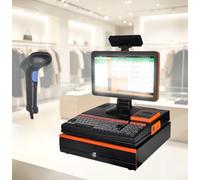 Caja registradora electrónica, Pantalla táctil LED de 15,6", Touchscreen | erminal de Punto de Venta con escáner portátil, Impresora térmica de 58 mm,para negocios y empresas