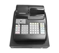 Caja Registradora Electrónica, Sistema de Gestión de Efectivo de 47 Teclas con Impresora Térmica y Cajón, Pantalla LED de 6 Dígitos, para Pequeñas Empresas, Minoristas, Supermercados Black