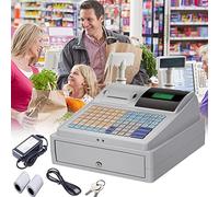 Caja Registradora Grande/Con 2 Rollos De Papel Térmico De 58 mm,Cajón De Efectivo Tipo Cajón,Luces De Detector De Dinero Doble/Gestión De Puntos,Adecuado Para Cafetería/Panadería/Supermercado,TypeA