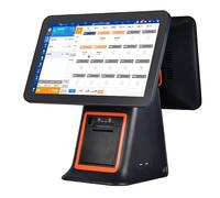 Caja registradora Inteligente de Todo en uno,con Pantalla táctil Dual de 15,6",Impresora térmica integrada de 58mm,Cajas registradoras pos Compatible,Black-Withoutcashbox