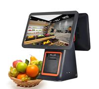 Caja registradora multifunción para restaurantes y Tiendas minoristas, con Pantalla táctil Dual de 15,6" e Impresora integrada de 58 mm, Ideal para la gestión de pequeñas Empresas Black