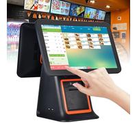 Caja Registradora para Pequeñas Empresas, Caja Registradora con Pantalla Táctil de 15.6 Pulgadas, Caja Registradora Inteligente Todo En Uno para Supermercados, Restaurantes,Black