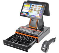 Caja Registradora para Pequeñas Empresas, System POS de Caja Registradora con Pantalla Táctil Inteligente Todo En Uno, para Restaurantes Comerciales Y Minoristas,Black