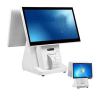 Caja Registradora - Sistemas TPV (POS) con PC y Doble Pantalla Táctil de 15.6 Pulgadas para Pequeñas Empresas - TPV Inteligente «Todo en Uno» para Comercio Minorista, Restaurantes 8G128G-58mm