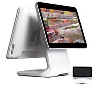 Caja registradora táctil de Doble Pantalla, Sistema TPV PC con Pantalla táctil de 15,6 Pulgadas, CPU N2930, 4 GB de RAM, SSD de 64 GB, Windows 7/10, Ideal para supermercados, restaurantes comercios