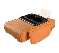 Caja Reposabrazos Coche Almohadilla Para Reposabrazos Cojín Extensión Lateral Con Portavasos Bolsa Organizadora Pañuelos Consola Central Para Coche Reposabrazos Grueso(naranja)