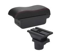 Caja Reposabrazos Coche Para VW Para UP Caja De Almacenamiento Reposabrazos Coche Accesorios Piezas Modernización Automática(B1 Black Red 3usb)