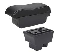 Caja reposabrazos coche Reposabrazos Para Skoda Para Fabia 2 2008 2009 2010 2011 2012 2013 2014(C3 Negro blanco SIN USB)