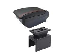 Caja Reposabrazos Para Fita 500L Para SI Compartimento Reposabrazos Coche Consola Central Caja Almacenamiento Piezas Reequipamiento Accesorios Apoyabrazos Coche(F Black Red No USB)