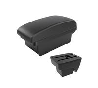 Caja Reposabrazos Para SEAT Para IBIZA Apoyabrazos Coche Caja Almacenamiento Multifuncional Doble Capa Con Carga USB Accesorios Fáciles Instalar Apoyabrazos Coche(A2 Black line NO USB)